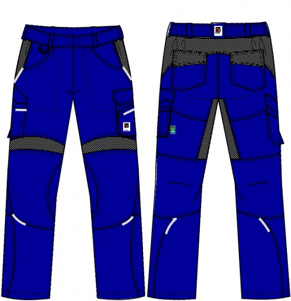 BEB-Workwear, Arbeitshose, Herren-Bundhose, Flex, Fairtrade, kornblau/schwarz