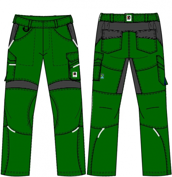 BEB-Workwear, Arbeitshose, Herren-Bundhose, Flex, Fairtrade, grün/schwarz