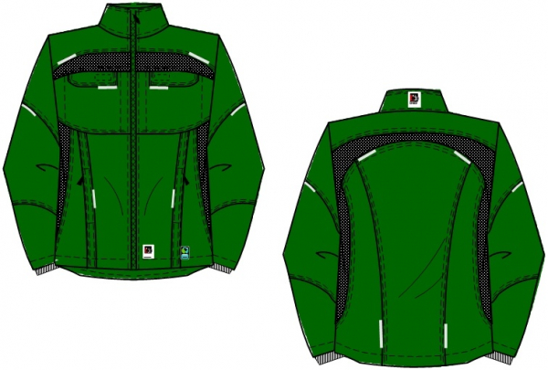 BEB-Workwear, Herren-Bundjacke, Flex, Fairtrade, grün/schwarz