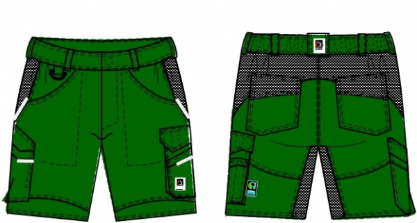 BEB-Herren-Shorts, Flex, Fairtrade, grün/schwarz