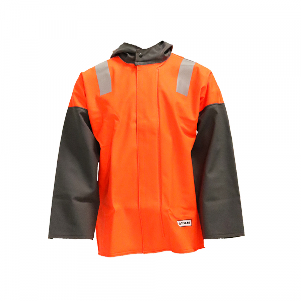 OCEAN-Mariner-Jacke, 600 g/m², neonorange/grau