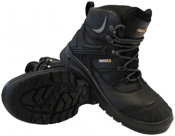 DASSY-Footwear, S3-Arbeits-Berufs-Sicherheits-Schuhe, Schnürstiefel, THANOS, schwarz