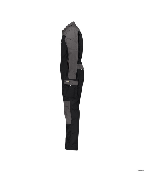 DASSY-Workwear, Overall CANNES, Arbeits-Berufs-Overall, grau/schwarz