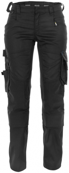 DASSY-Workwear, Damen-Bundhose mit Stretch und Kniepolstertaschen DYNAX, schwarz