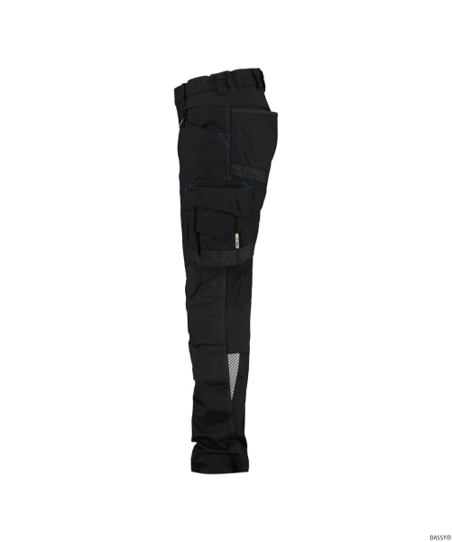DASSY-Workwear, Damen-Bundhose mit Stretch und Kniepolstertaschen DYNAX, schwarz