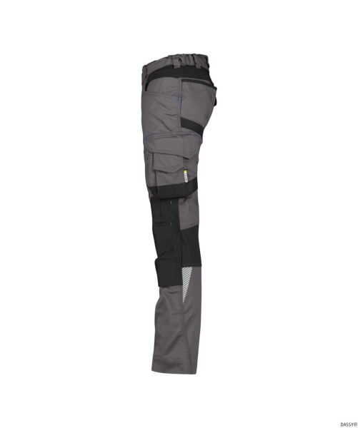 DASSY-Workwear, Damen-Bundhose mit Stretch und Kniepolstertaschen DYNAX, grau/schwarz