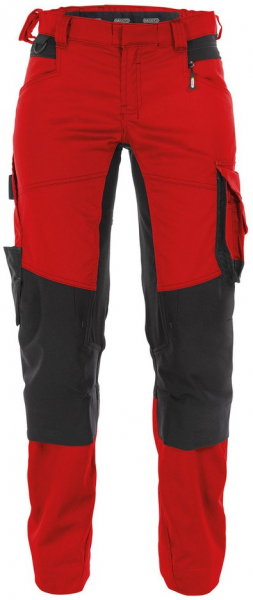DASSY-Workwear, Damen-Bundhose mit Stretch und Kniepolstertaschen DYNAX, rot/schwarz