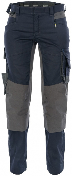 DASSY-Workwear, Damen-Bundhose mit Stretch und Kniepolstertaschen DYNAX, blau/grau