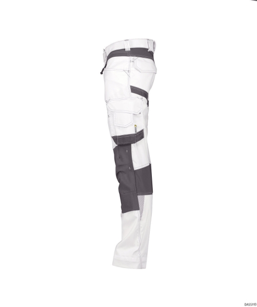 DASSY-Workwear, Malerhose mit Stretch DYNAX PAINTERS weiß/grau