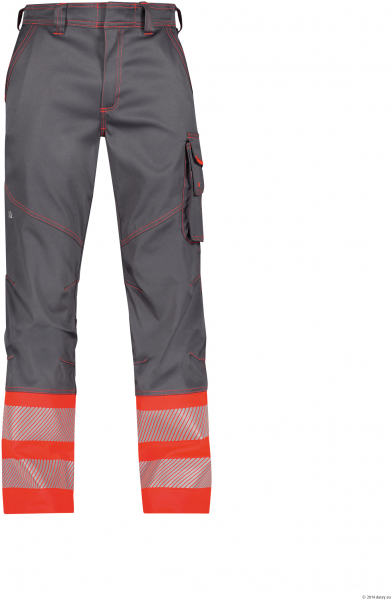 DASSY-Stretch-Warnschutzbundhose PRINCETON, zementgrau/neonrot