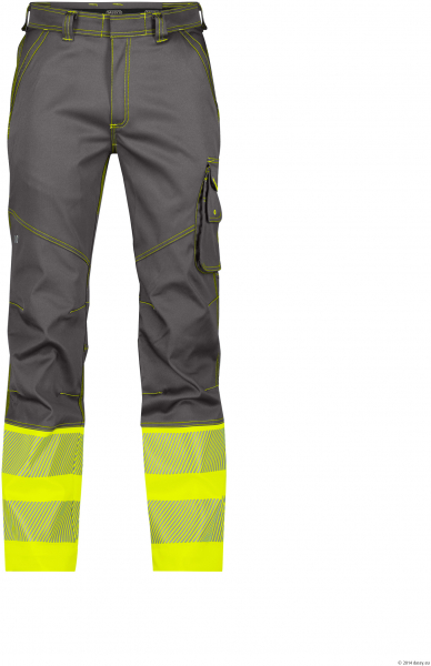 DASSY-Stretch-Warnschutzbundhose PRINCETON, zementgrau/neongelb