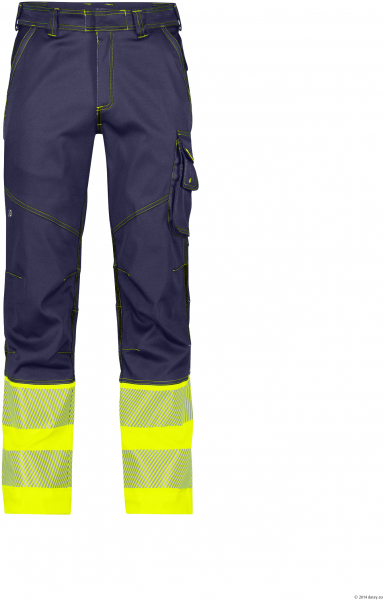 DASSY-Stretch-Warnschutzbundhose PRINCETON, dunkelblau/neongelb