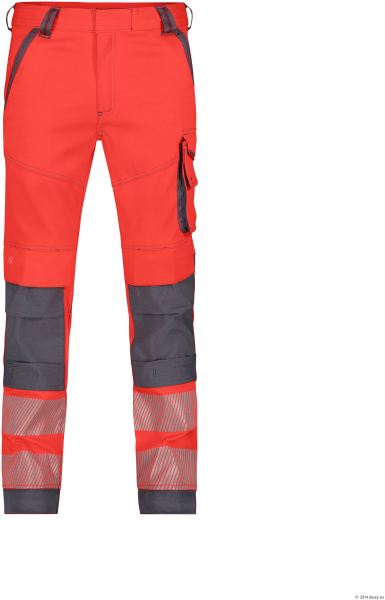 DASSY-Stretch-Warnschutzbundhose ARUBA, neonrot/zementgrau