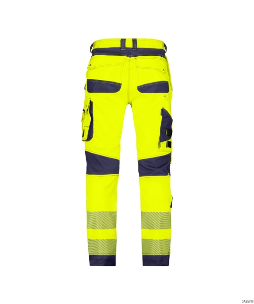 DASSY-Stretch-Warnschutzbundhose ARUBA, neongelb/dunkelblau