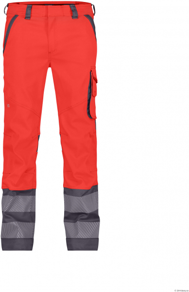 DASSY-Stretch-Warnschutzbundhose MINNESOTA, neonrot/zementgrau