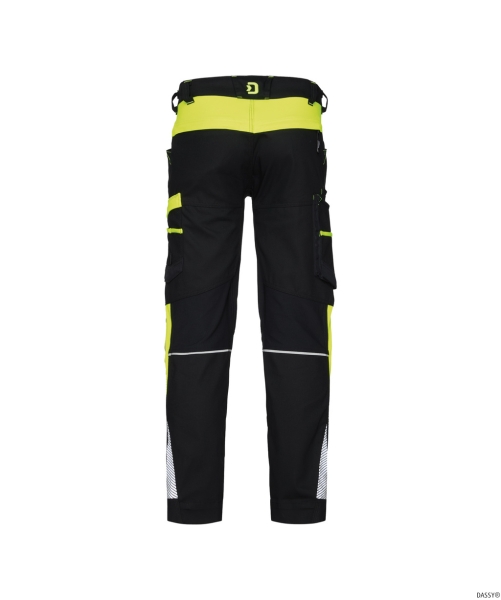 DASSY-Arbeitshose HONG KONG, 245 g/m², schwarz/neongelb