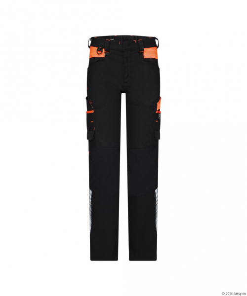 DASSY® Hong Kong Stretch-Arbeitshose, schwarz/fluo orange