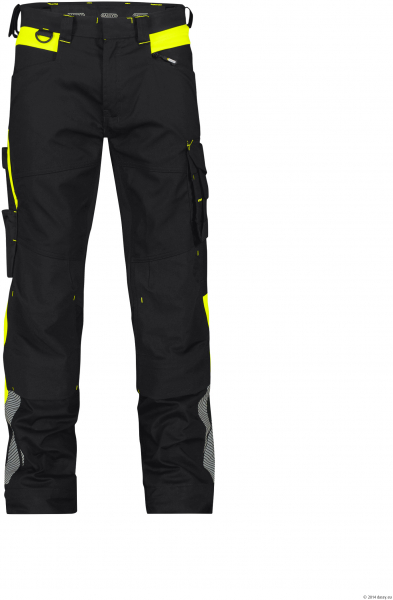 DASSY-Stretch-Arbeitshose CANTON, 245 g/m², schwarz/neongelb