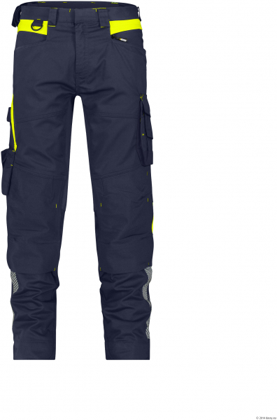 DASSY-Stretch-Arbeitshose CANTON, 245 g/m², nachtblau/neongelb