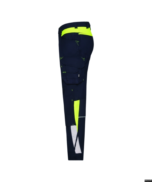 DASSY-Stretch-Arbeitshose CANTON, 245 g/m², nachtblau/neongelb