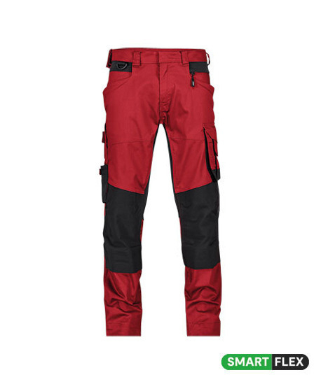 DASSY-Stretch-Arbeitshose mit Kniepolstertaschen DYNAX NEXT, 245 g/m², rot/schwarz