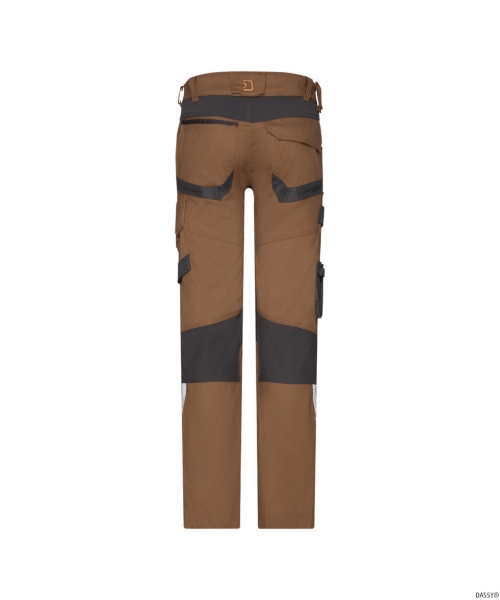DASSY® Dynax Next Stretch-Arbeitshose mit Kniepolstertaschen, Lehmbraun/Anthrazitgrau