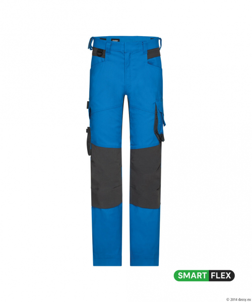 DASSY® Dynax NextStretch-Arbeitshose mit Kniepolstertaschen, azurblau/anthrazitgrau