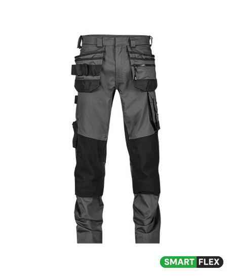 DASSY-Stretch-Arbeitshose mit Holstertaschen und Kniepolstertaschen FLUX NEXT, 245 g/m², anthrazitgrau/schwarz