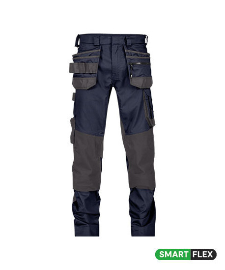 DASSY-Stretch-Arbeitshose mit Holstertaschen und Kniepolstertaschen FLUX NEXT, 245 g/m², nachtblau/anthrazitgrau