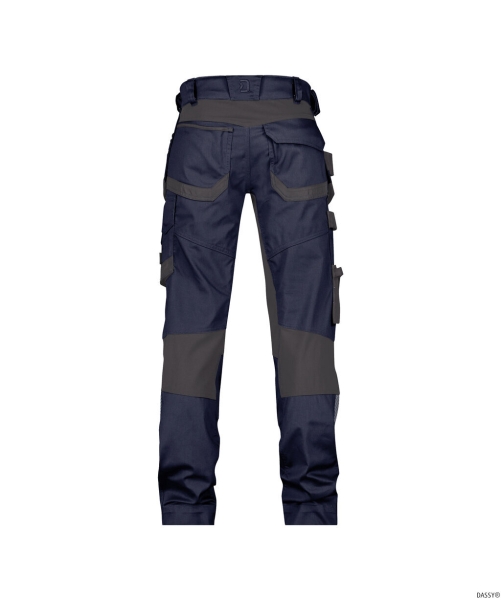 DASSY-Stretch-Arbeitshose mit Holstertaschen und Kniepolstertaschen FLUX NEXT, 245 g/m², nachtblau/anthrazitgrau