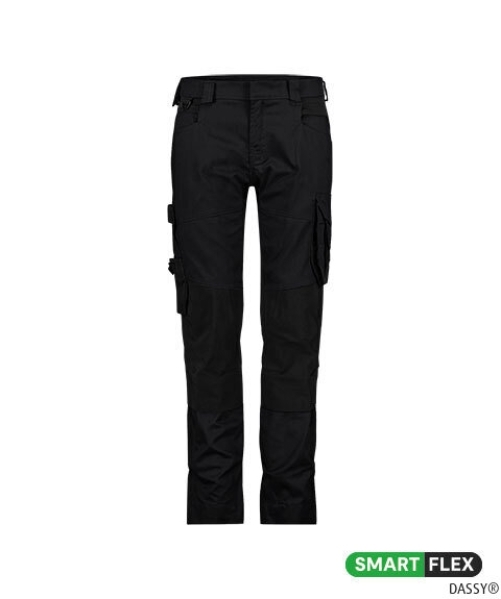 DASSY-Damen-Stretch-Arbeitshose mit Kniepolstertaschen DYNAX NEXT, 245 g/m², schwarz