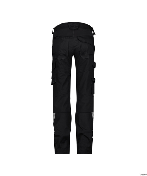 DASSY-Damen-Stretch-Arbeitshose mit Kniepolstertaschen DYNAX NEXT, 245 g/m², schwarz