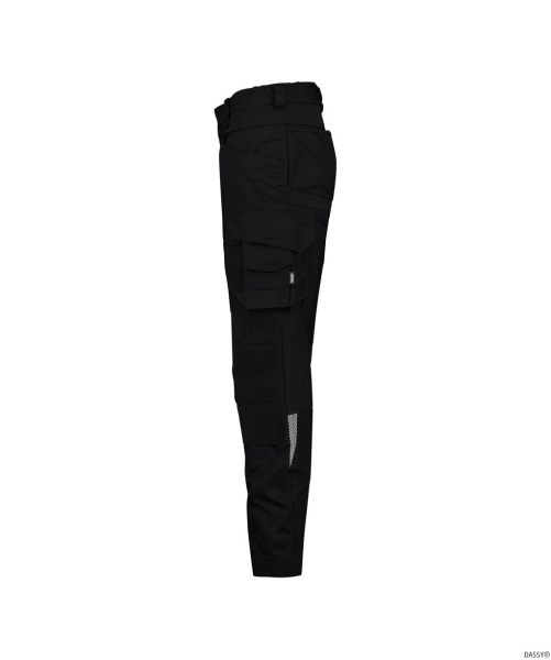 DASSY-Damen-Stretch-Arbeitshose mit Kniepolstertaschen DYNAX NEXT, 245 g/m², schwarz