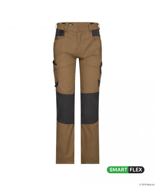 DASSY® Helix Next Stretch-Arbeitshose, Lehmbraun/Anthrazitgrau