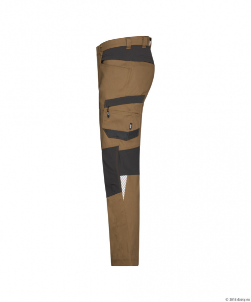 DASSY® Helix Next Stretch-Arbeitshose, Lehmbraun/Anthrazitgrau