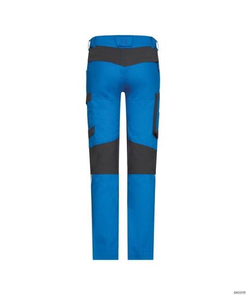 DASSY® Helix Next Stretch-Arbeitshose, azurblau/Anthrazitgrau