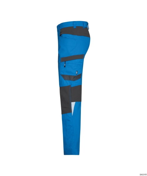 DASSY® Helix Next Stretch-Arbeitshose, azurblau/Anthrazitgrau