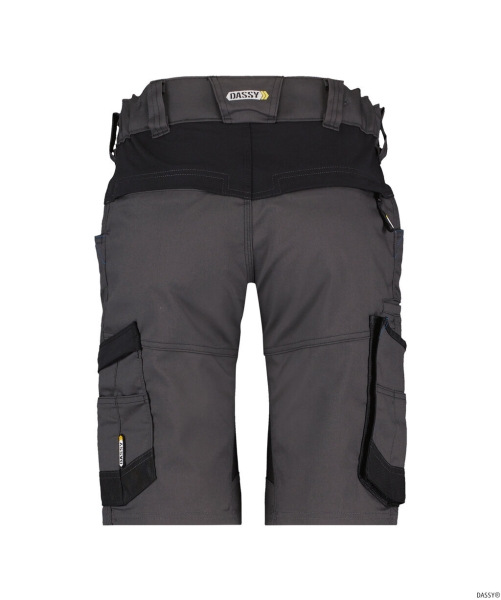 DASSY-Damen-Short mit StretchAXIS, grau/schwarz