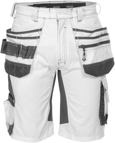 DASSY-Workwear, Multitaschen-Malershorts mit Stretch, TRIX PAINTERS, weiß/grau