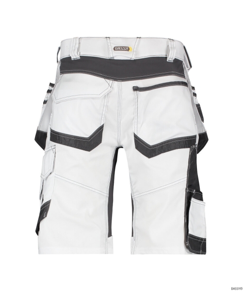 DASSY-Workwear, Multitaschen-Malershorts mit Stretch, TRIX PAINTERS, weiß/grau