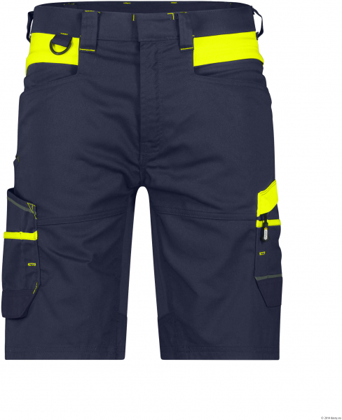 DASSY-Stretch-Arbeitsshorts MANILLA, 245 g/m², nachtblau/neongelb