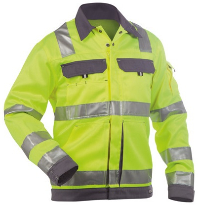 DASSY-Warnschutz, Jacke DUSSELDORF, mit Reflexstreifen über Schulter, gelb/grau