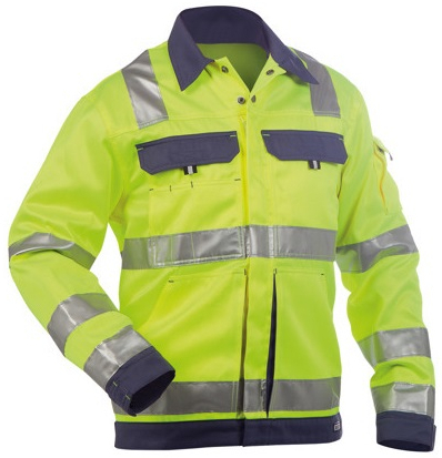 DASSY-Warnschutz, Jacke DUSSELDORF, mit Reflexstreifen über Schulter, gelb/dunkelblau