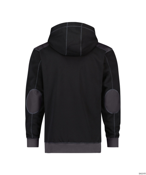 DASSY-Workwear, Kapuzensweatshirt INDY, schwarz/grau