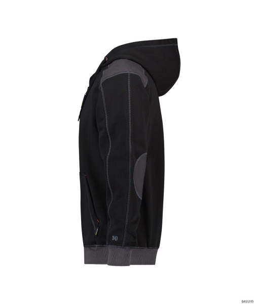 DASSY-Workwear, Kapuzensweatshirt INDY, schwarz/grau