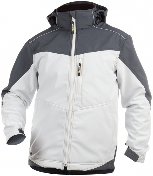 DASSY-Workwear, Softshell-Jacke JAKARTA , weiß/grau