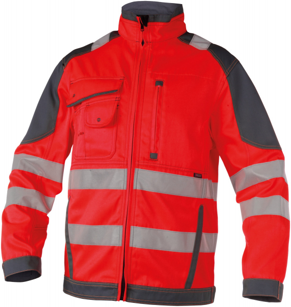 DADASSY-Warnschutz, Arbeitsjacke ORLANDO, rot/grau