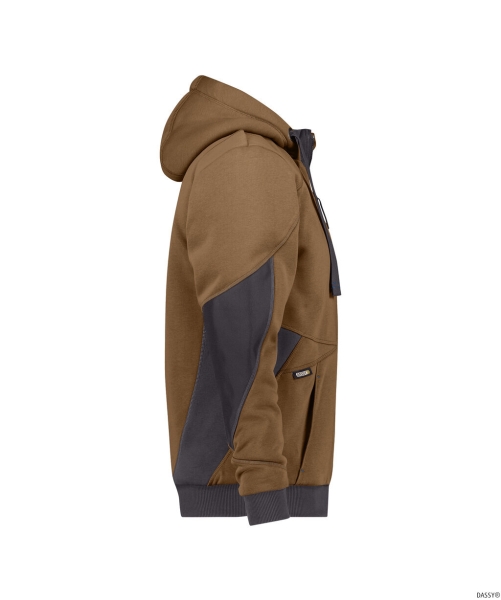 DASSY-Workwear, Sweatshirt-Jacke PULSE, braun/grau