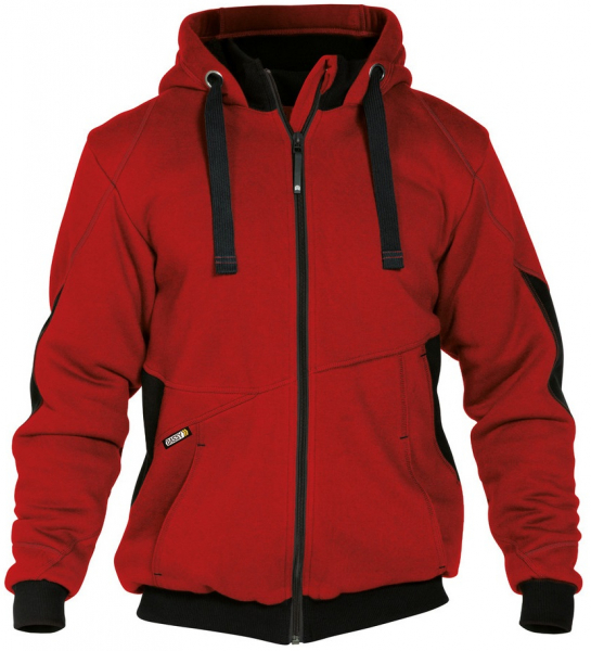 DASSY-Workwear, Sweatshirt-Jacke PULSE, rot/schwarz