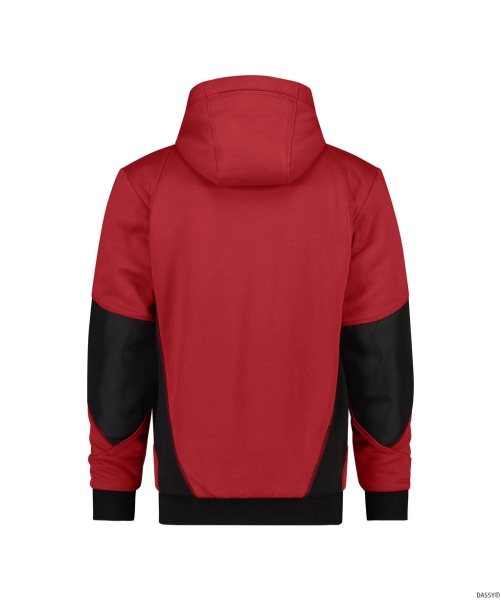 DASSY-Workwear, Sweatshirt-Jacke PULSE, rot/schwarz